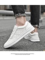 Zapatos Casuales para Hombre Auténtica Piel de Vaca, Baja Altura, Negro Puro, Moda, Zapatillas Deportivas - details 5