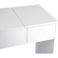 Mesa de Maquillaje con Espejo Abatible y Cajas de Almacenamiento Tocador de Maquillaje de Mesa con Taburete Blanco 80x40x79 cm y 40x30x40 cm - details 8
