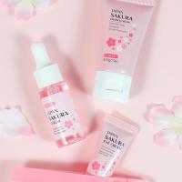 3 unids/set Japón Sakura cuidado de la piel conjunto coreano cara suero crema de esencia hidratante reparación crema de ojos cosméticos cuidado de la piel conjunto - details 5
