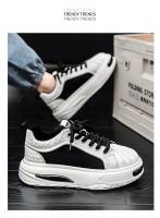 Papá zapatos versátiles casual zapatos deportivos Guochao hombres 2025 nuevos hombres de suela gruesa superficie de cuero aumentando zapatos blancos. - details 6