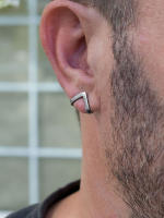 Pendientes De Estilo Punk Vintage Para Hombres Y Mujeres Triángulo Geométrico Unisex Joyería De Fiesta Cool Boys Metal - details 4