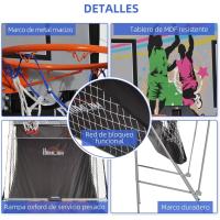 Juego de Baloncesto Plegable y Portátil con Cuentador Electrónico 4 Pelotas, Soporte de Acero, Negro y Blanco 205x110x205cm - details 4