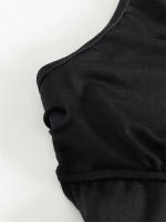 Bañador de una pieza con cuello en V para mujer, Monokini Sexy, traje de baño de playa sin espalda, novedad de verano - details 4