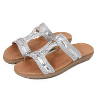 Sandalia grande hueco fondo plano agua diamante arrastrando sandalias viento bordado cómodos zapatos de mujer verano - details 3
