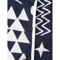 BUNO-Chaqueta de algodón reversible con estampado geométrico para mujer, chaqueta holgada de estilo callejero, informal, de un solo pecho, novedad de verano, 2025 - details 9
