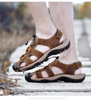 Sandalias deportivas de verano para hombre, sandalias para senderismo al aire libre, punta cerrada, cuero genuino, sandalias informales para caminar, zapatos de agua - details 11