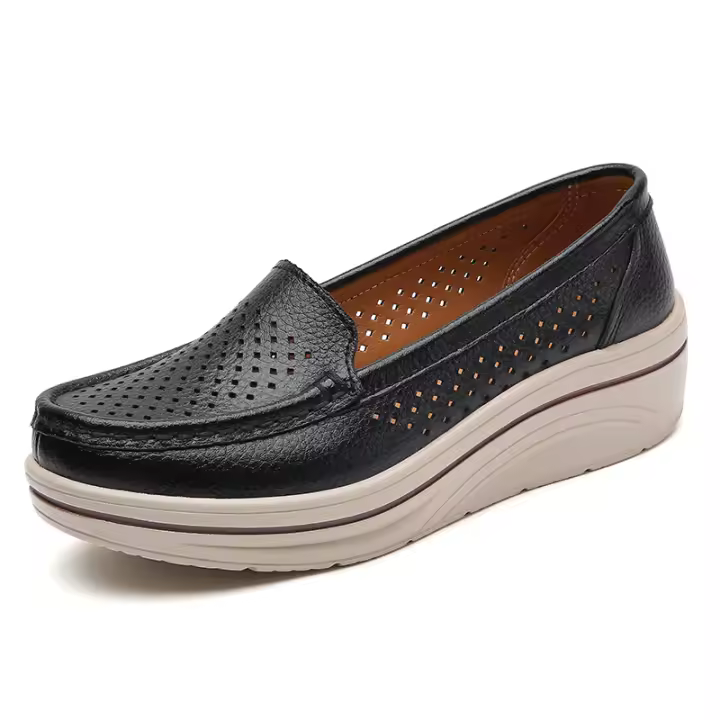 Zapatos de mujer transpirables, plataformas y zapatos casuales cómodos con plataformas en forma de cuña. - 1