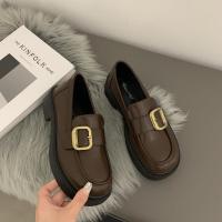 Negro pequeños zapatos de cuero de las mujeres de la primavera y el otoño de 2025 nuevo versátil tacón grueso Mary Jane Love zapatos individuales - details 5