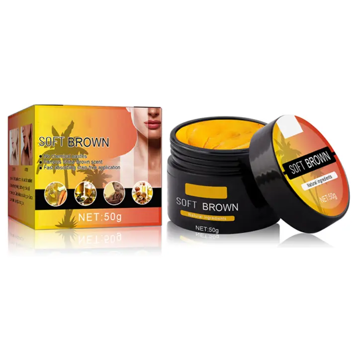 Crema de bronceado rápida, resistente al agua, con extracto de aceite de zanahoria Natural, crema de bronceado marrón suave - 1