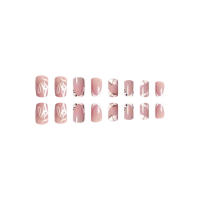 Nail Art Square Uñas artificiales desnudas con puntas blancas para principiantes - details 4