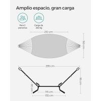 Hamaca con Soporte Portátil de Metal 210 x 150 cm, 5 Alturas Ajustables, Carga de 240 kg, Para Patio y Jardín - details 6