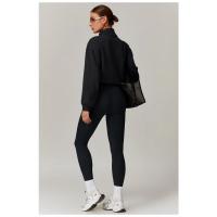 Sudadera con cuello alto y cremallera para mujer, Jersey deportivo holgado informal, ropa de Yoga y gimnasio, adecuada para correr y Fitness - details 11