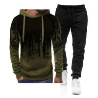 Conjunto de Deportiva de Camuflaje para Hombres Sudadera con Capucha y Pantalón Moda de Invierno - details 2