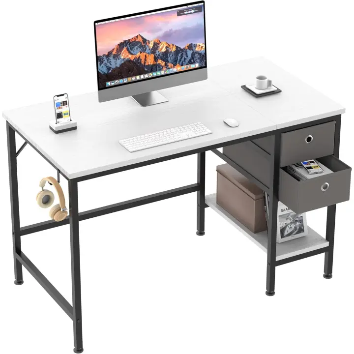 Escritorio de Ordenador para el Hogar Mesa de Escritorio con Cajones para Estudio, Almacenamiento y Trabajo - 1