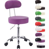 Taburete de Trabajo de 1 Pieza Giratorio Taburete de Silla Giratoria Silla de Oficina con Respaldo de Altura Regulable en Blanco - details 9