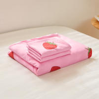 Juego De 3 piezas De Funda Nórdica, Estampado De Fresas Dulces, Ropa De Cama, Funda Nórdica Suave Y Cómoda - details 7