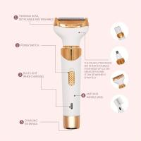Afeitadora eléctrica 4 en 1 para mujer, depiladora recargable por USB, recortadora eléctrica de cejas, eliminador de vello portátil para cara, nariz y piernas - details 5