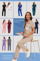 Uniforme de hospital suave, lavable y antiarrugas, conjunto de exfoliante veterinario para mascotas, conjuntos de exfoliantes médicos para mujeres, accesorios médicos para mujeres - details 1