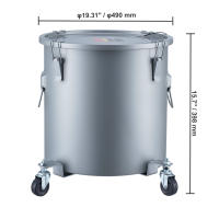 SucceBuy Cubo para grasa para freidora de 10 galones, carrito para eliminación de aceite con base con ruedas, acero al carbono, revestimiento a prueba de óxido, contenedor de transporte con tapa y bolsa de filtro, gris - details 2