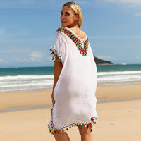 Blusa de protección solar de playa tamaño grande y sexy bañador de Bikini casual chal - details 2