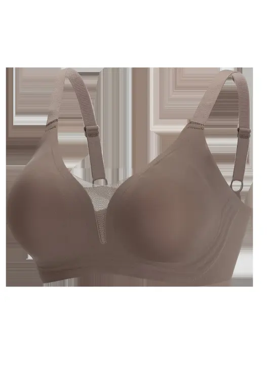 Sujetadores Inalámbricos para Mujeres Encaje V, Push-Up, Sin Costuras, Cubierta Completa, Tallas Grandes Disponibles, Uso Diario, Tallas S-XL - 1