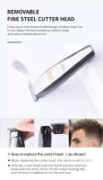 Kemei-cortadora de pelo eléctrica recargable para hombres, adultos y niños, máquina profesional inalámbrica con pantalla LCD, KM-8602 - details 2