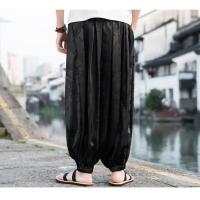 pantalones de marca al aire libre para hombres Lce seda dragón flor oscura bombachos sueltos pantalones casuales de pierna ancha de alta calidad para hombre - details 7