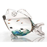 Cuenco de cristal para peces, cristal transparente en forma de pez para acuario, pecera, decoración para el hogar, sala de estar y oficina, adornos artesanales - details 3