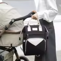 Bolsas de pañales para mamá, bolsa colgante para cochecito de bebé, mochilas de pañales de gran capacidad con cambiador - details 0