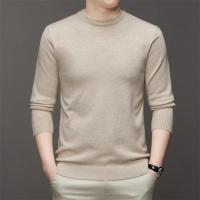 Suéter de color sólido de manga larga con cuello redondo para hombre de 7 colores Top suave, cálido y cómodo con - details 2