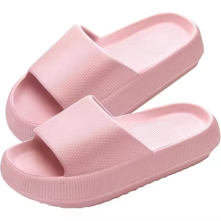 Zapatillas cómodas para el hogar y la ducha, pantuflas de verano antideslizantes, rosa y negro. - 1