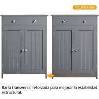 Auxiliar Tres Niveles Columna Cuarto Cajonera Mara Lacada 60x30x80cm Blanco - details 13