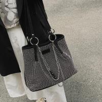Bolso de Mano de Cuero PU de Gran Capacidad para Mujer Diseño de Lujo con Piedras Preciosas Bolso de Compras de Moda con Mango Superior - details 6