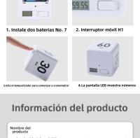 El cubo de Rubik temporizador estudiantes especial aprender hacer niños escribir deberes cocina flip tiempo recordatorio cuenta atrás temporizador - details 8
