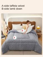 Manta de Invierno Super Grosora y Cálida para Cama con Peso de Cachemira Artificial Suave y Cómoda Calidez de Cojín de Cuero de Lamb - details 2