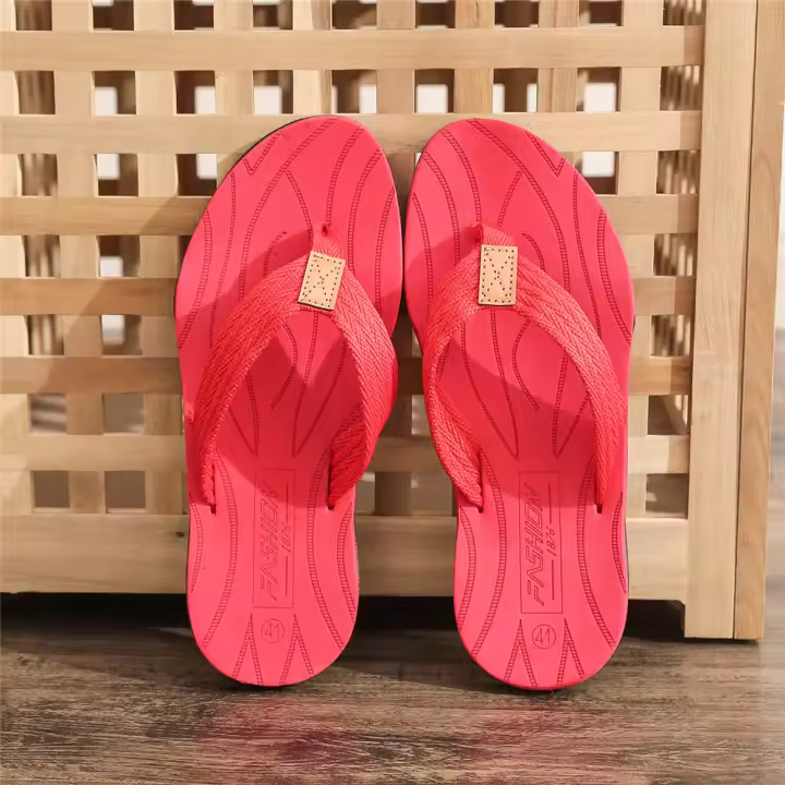 Chanclas de Hombre Verano 2025 Zapatos de Exterior Antideslizantes de Cuero Sintético - 1