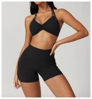Sujetador de Yoga con cuello fruncido, ropa interior de alto impacto, Bralette acolchado de secado rápido para correr, Fitness y gimnasio - details 1