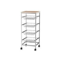 Mesa Auxiliar de Cocina Plegable 91x37x75 cm 6 Ruedas 1 Cajón 2 Cestas - details 7