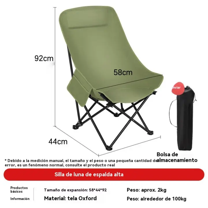 Silla reclinable jardin plegable portatil camping multifunción al aire libre - 1