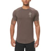 Camiseta ajustada con estampado cruzado personalizado para hombre, ropa deportiva de secado rápido para gimnasio, Fitness, culturismo - details 4