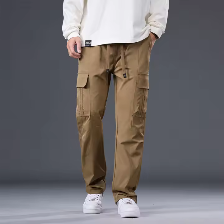 Trabajo 2025 nuevos pantalones sueltos de pierna recta finos de verano para hombres 1223 - 1