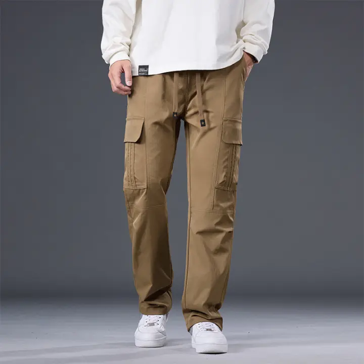 Trabajo 2025 nuevos pantalones sueltos de pierna recta finos de verano para hombres 1223 - 1