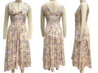 Vestido Midi de Verano Ouwu Encaje con Lazo en la Espalda, Cuello en V, Sin Mangas, Moda para Damas - details 6