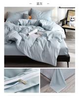 Juego de Ropa de Cama de Alta Calidad Amigable con la Piel en Negro Funda de Edredón Individual y Doble King Size Estilo Sólido - details 17