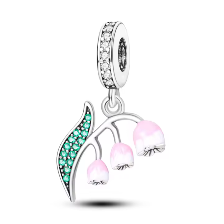 Colgante de Pulsera de Plata de Ley 925 Exquisito Colgante de Primavera Suzuran para Damas - 1