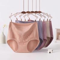 Bragas de encaje de algodón de cintura alta para mujer, lencería sin costuras de talla grande, ropa interior Sexy Triangular, 3 piezas - details 4