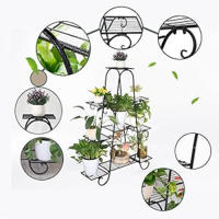 UNHO Estanterias para Plantas de Metal Soporte Escalera Macetas Decorativo 93x25x129cm - details 3