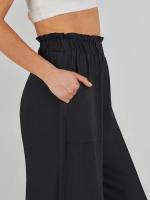 Pantalones de mujer de lino de playa pierna recta con bolsillos pantalones femeninos de cintura alta pantalones sueltos trajes moda coreana - details 3
