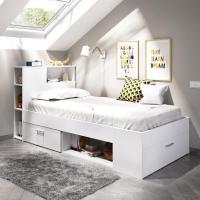 , Cama Compacta de 90 x 190 con Cajones, Blanco, 96 x 99 x 218 cm - details 0