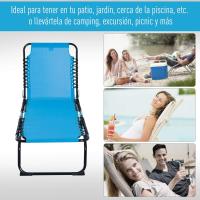 Silla Reclinable de Jardín con Sistema de Cordones para Exterior Marco Acero 197x58x30 cm Crema - details 24